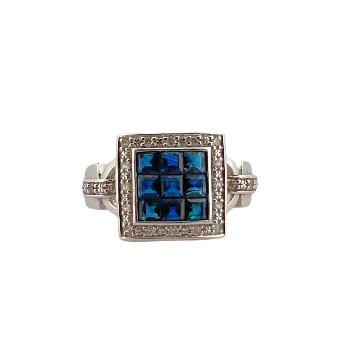 Bague en or blanc saphirs et diamants - Castafiore