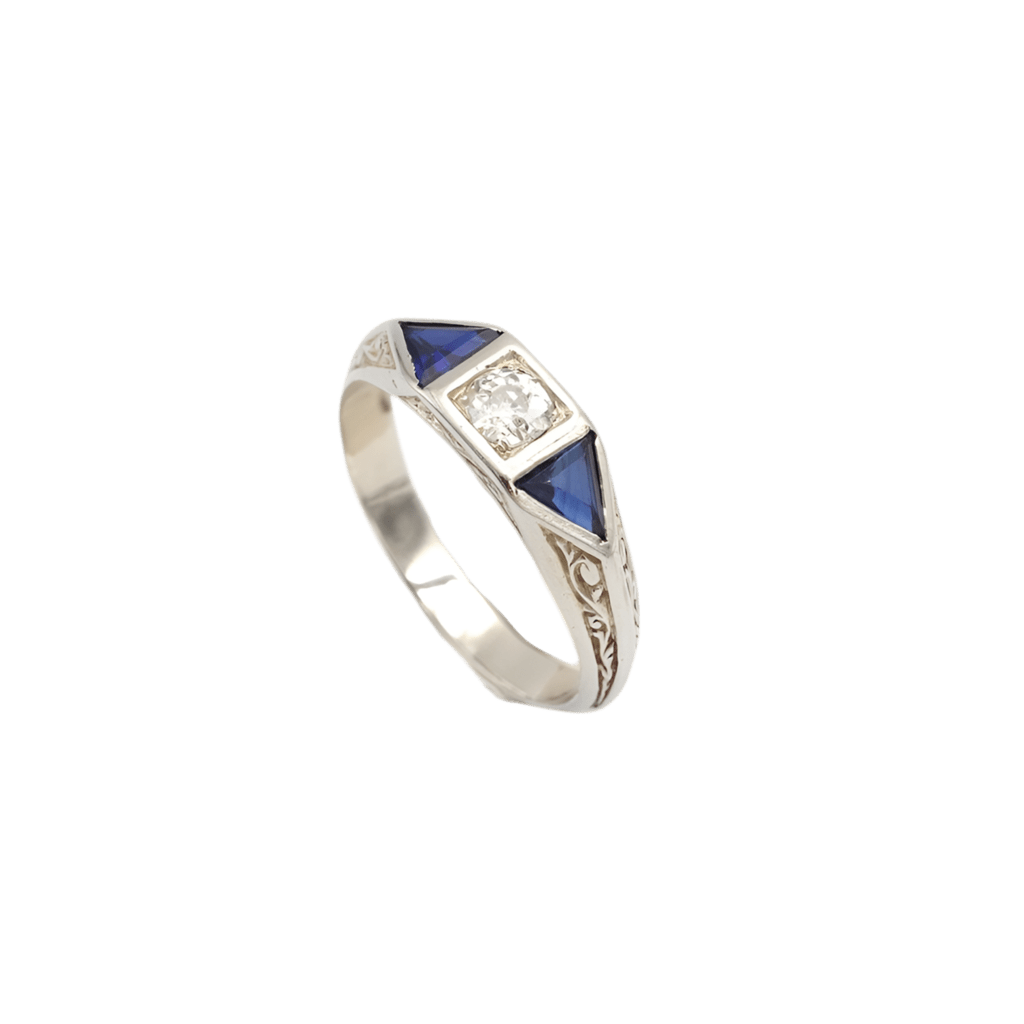 Bague en or blanc, saphirs et diamants - Castafiore