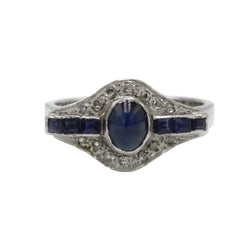 Bague en or blanc, saphirs et diamants - Castafiore