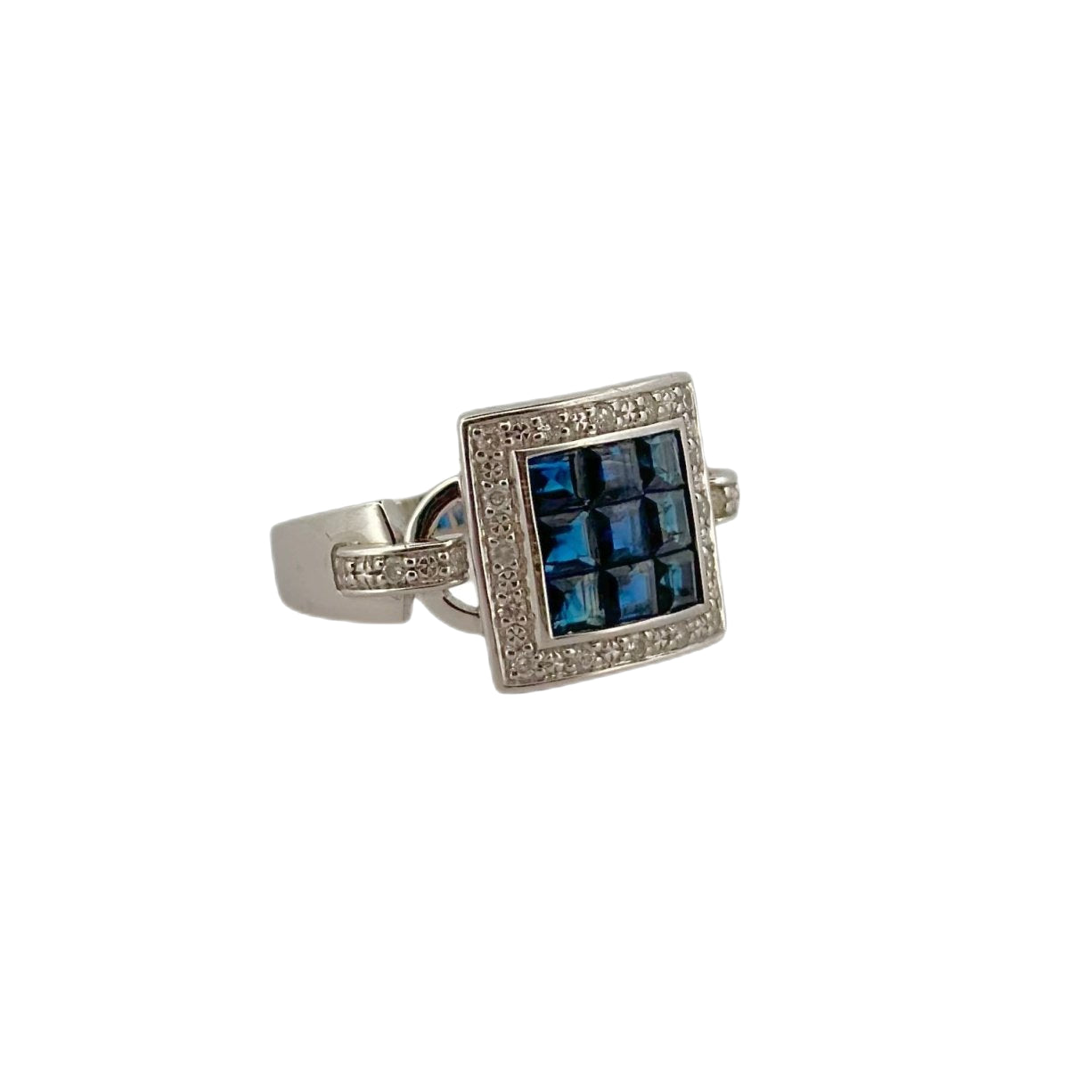 Bague en or blanc saphirs et diamants - Castafiore