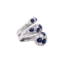 Bague en or blanc, saphirs et diamants - Castafiore