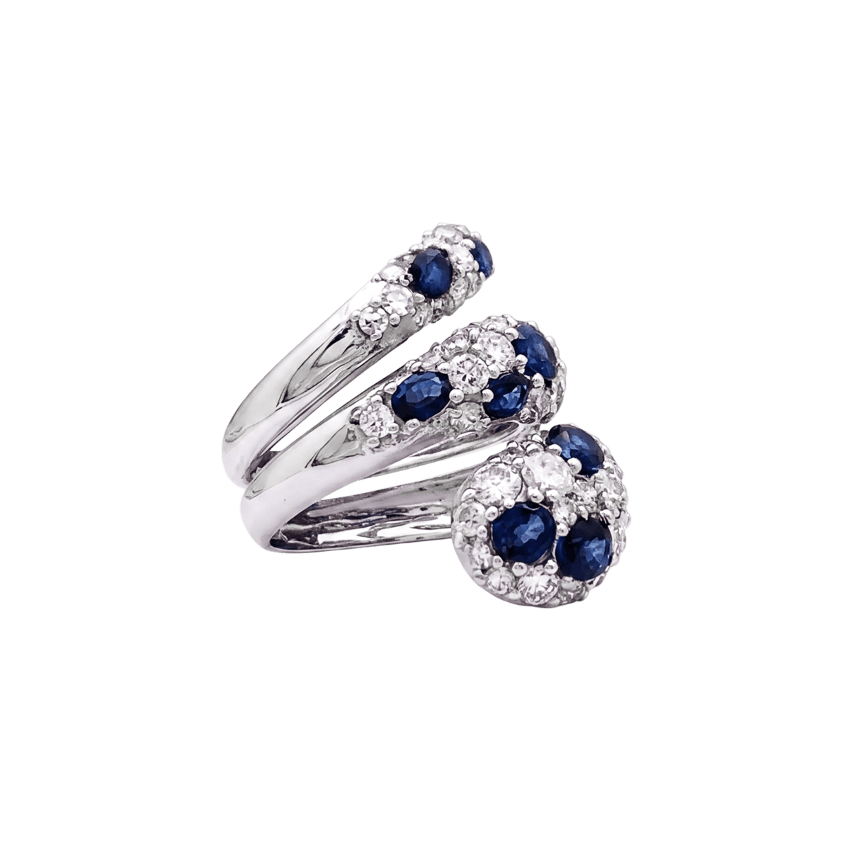 Bague en or blanc, saphirs et diamants - Castafiore