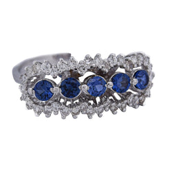 Bague en or blanc, saphirs et diamants - Castafiore