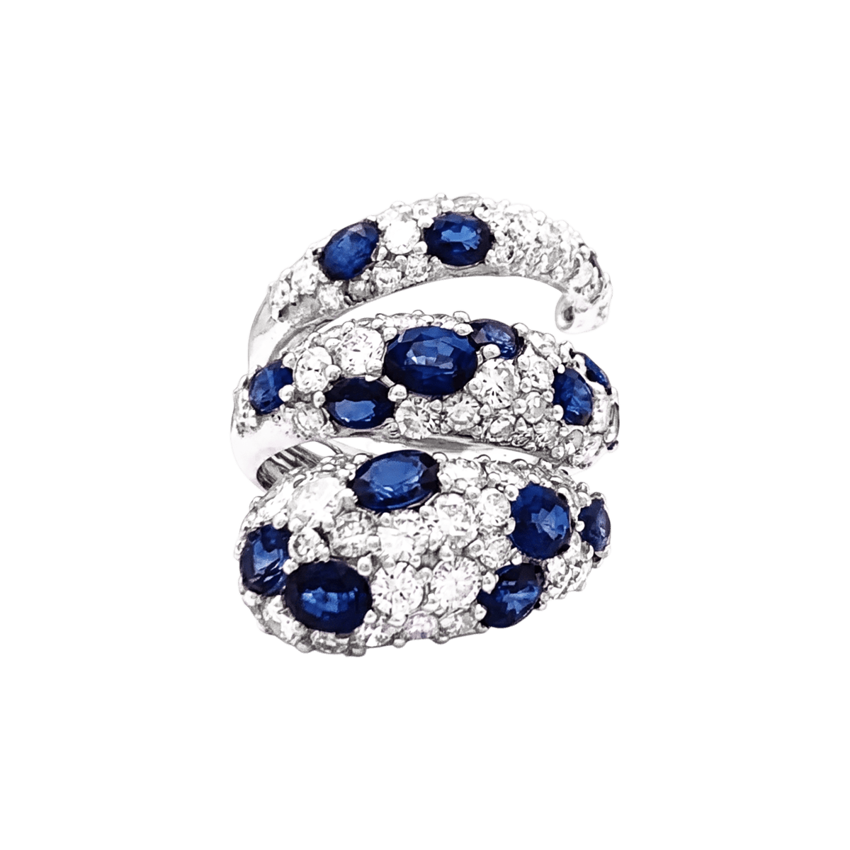 Bague en or blanc, saphirs et diamants - Castafiore