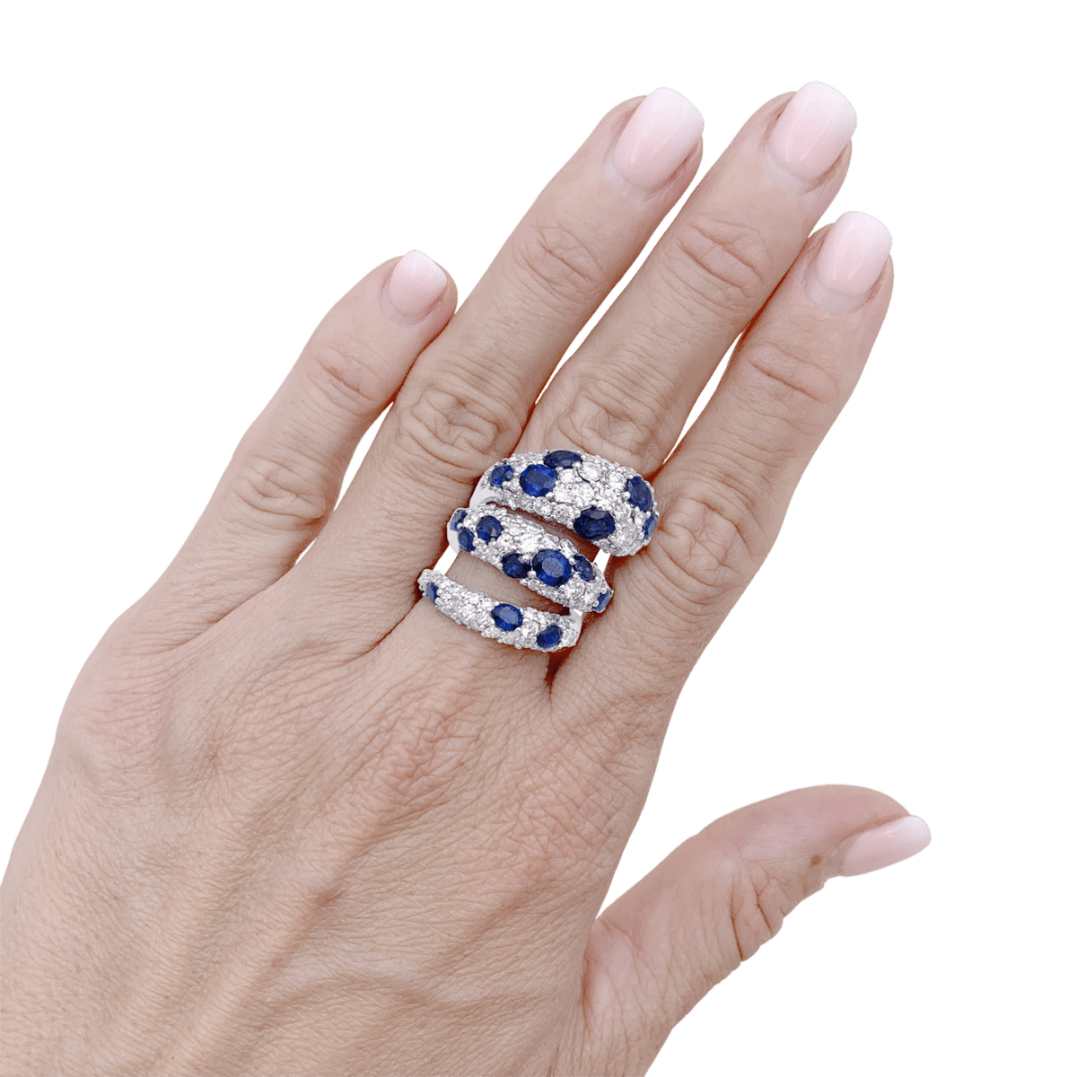 Bague en or blanc, saphirs et diamants - Castafiore