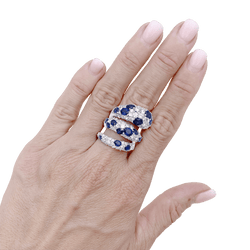 Bague en or blanc, saphirs et diamants - Castafiore