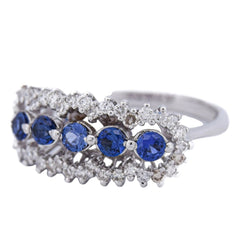 Bague en or blanc, saphirs et diamants - Castafiore
