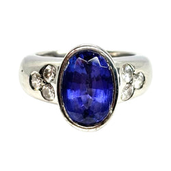 Bague en or blanc, tanzanite, et diamants - Castafiore