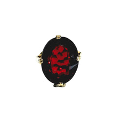 Bague en or champagne et grenat - Castafiore