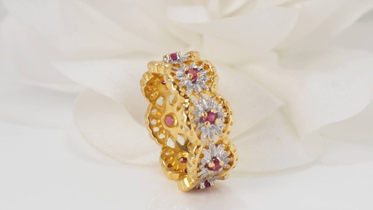 Bague en or deux tons et rubis