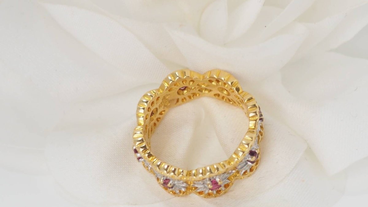 Bague en or deux tons et rubis - Castafiore