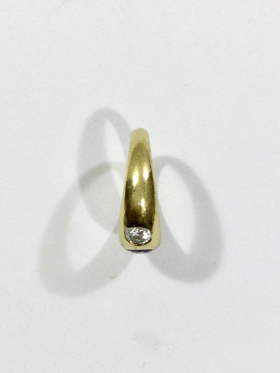 Bague En Or Diamants Et Saphir - Castafiore