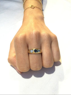 Bague En Or Diamants Et Saphir - Castafiore