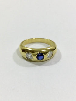 Bague En Or Diamants Et Saphir - Castafiore