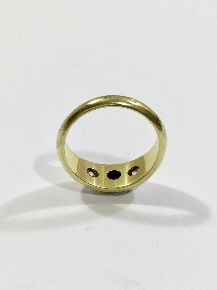 Bague En Or Diamants Et Saphir - Castafiore