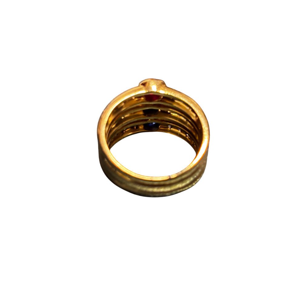 Bague en or diamants rubis saphirs émeraudes - Castafiore