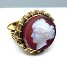 Bague en or et camée sur agate, époque Napoléon III - Castafiore