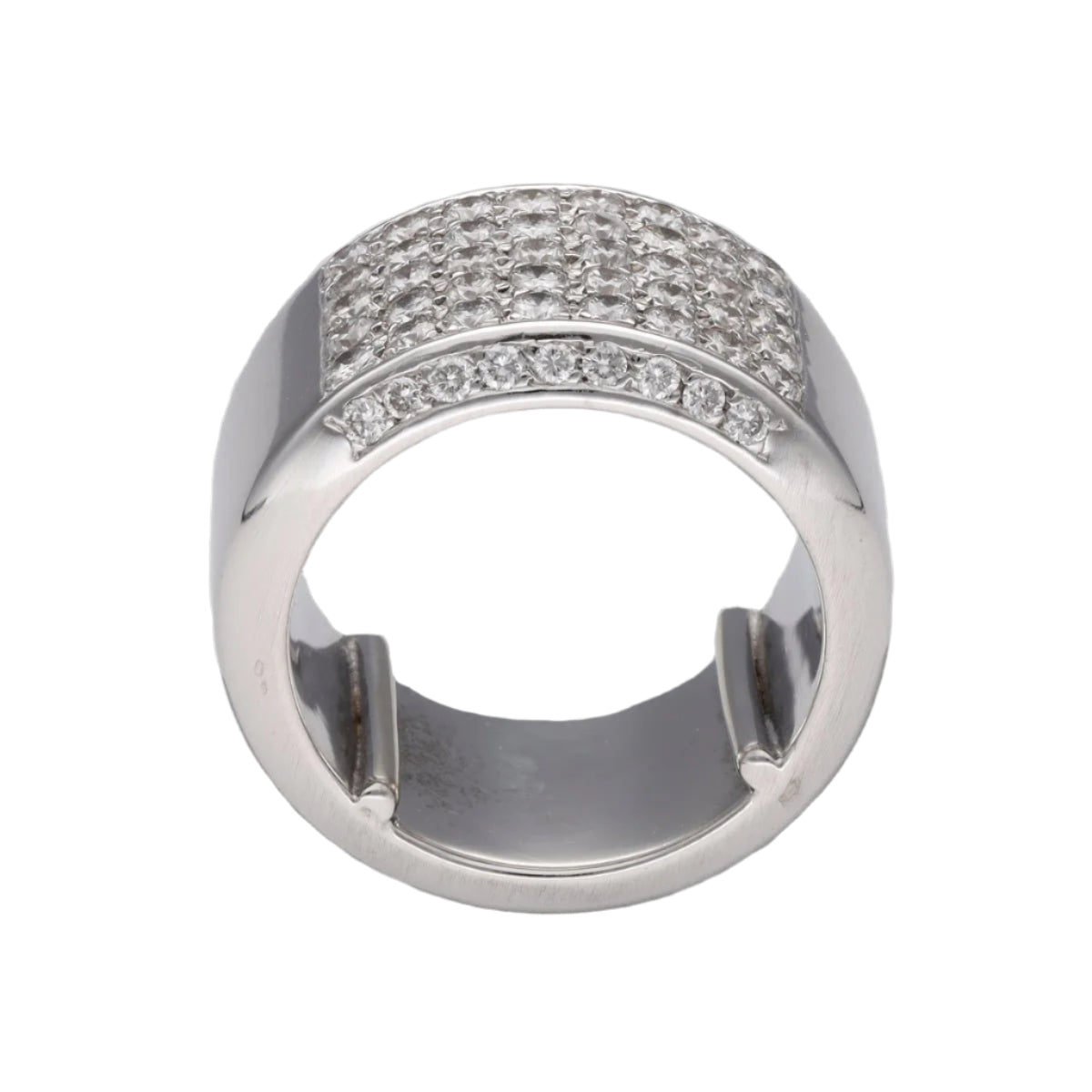 Bague en or gris 18 Cts massif de 37 Grs avec 2,0 Cts de diamants taille brillant G - VS. Taille 55. - Castafiore