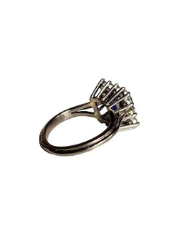 Bague, en Or Gris 18k, platine, saphir et diamants