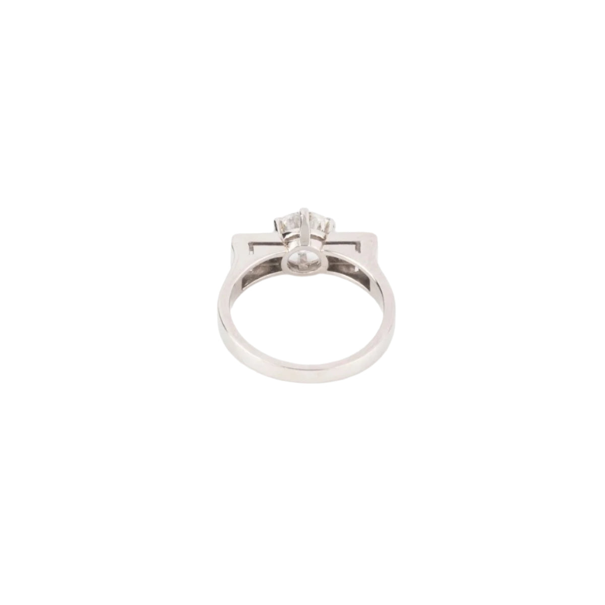 Bague en or gris centrée d’un diamant taille moderne - Castafiore