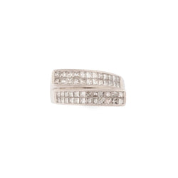 Bague en or gris design en diamant taille princesse - Castafiore