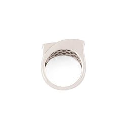 Bague en or gris design en diamant taille princesse - Castafiore