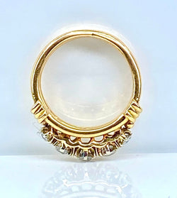 Bague en or jaune 18 carats et 5 diamants - Castafiore