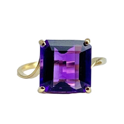 Bague en or jaune 18 carats et améthyste - Castafiore