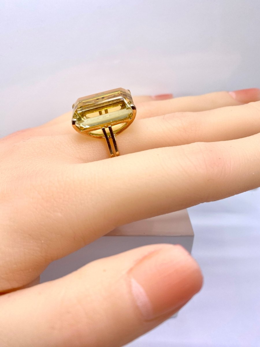 Bague en or jaune 18 carats et citrine 20 carats - Castafiore