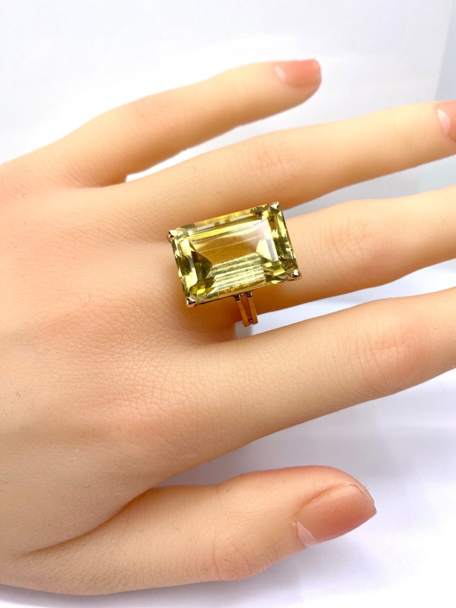 Bague en or jaune 18 carats et citrine 20 carats - Castafiore