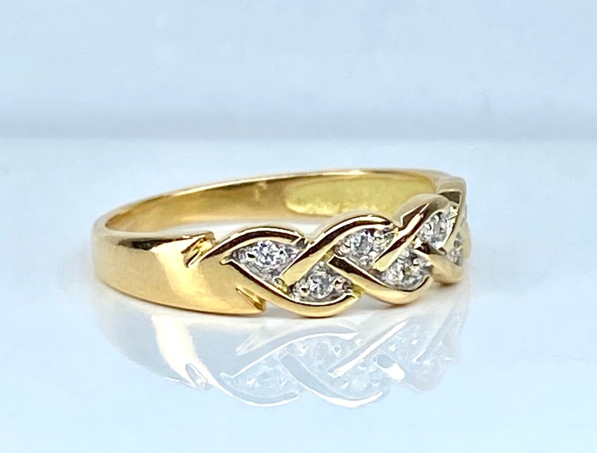 Bague en or jaune 18 carats et diamants - Castafiore