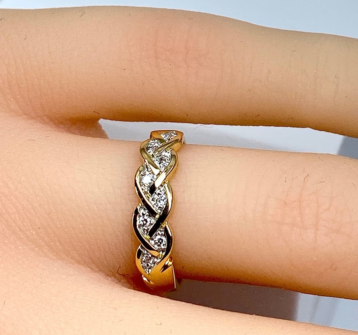 Bague en or jaune 18 carats et diamants - Castafiore