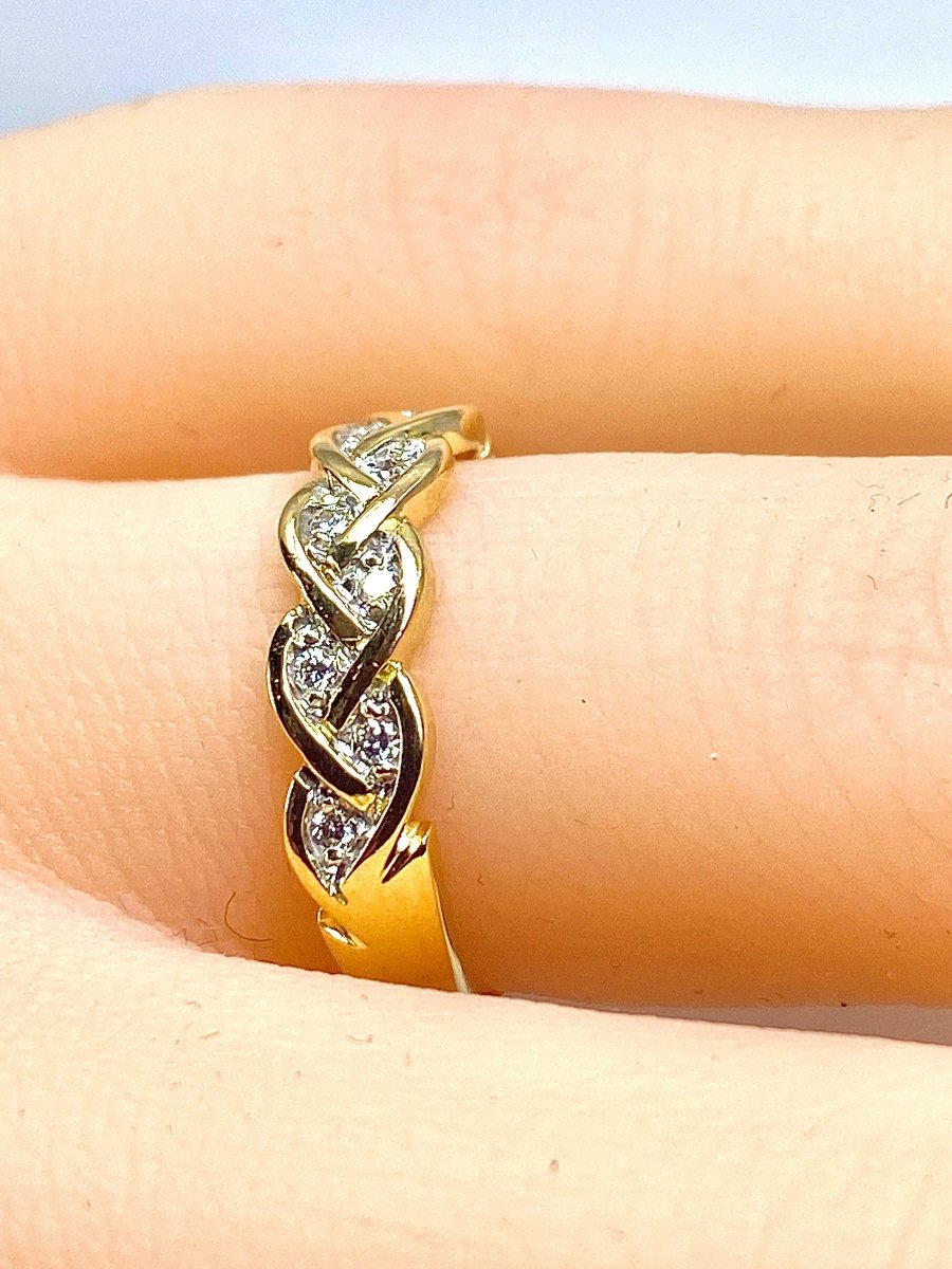 Bague en or jaune 18 carats et diamants - Castafiore
