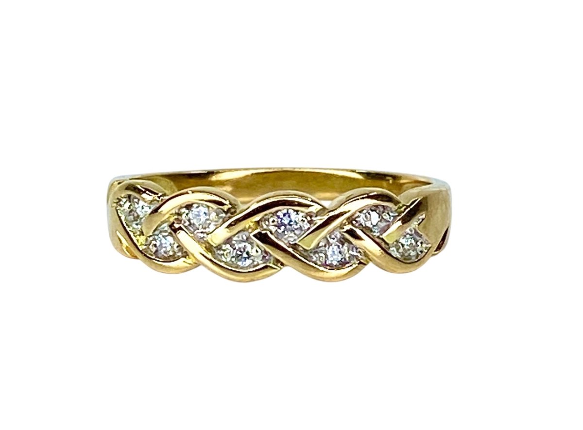 Bague en or jaune 18 carats et diamants - Castafiore
