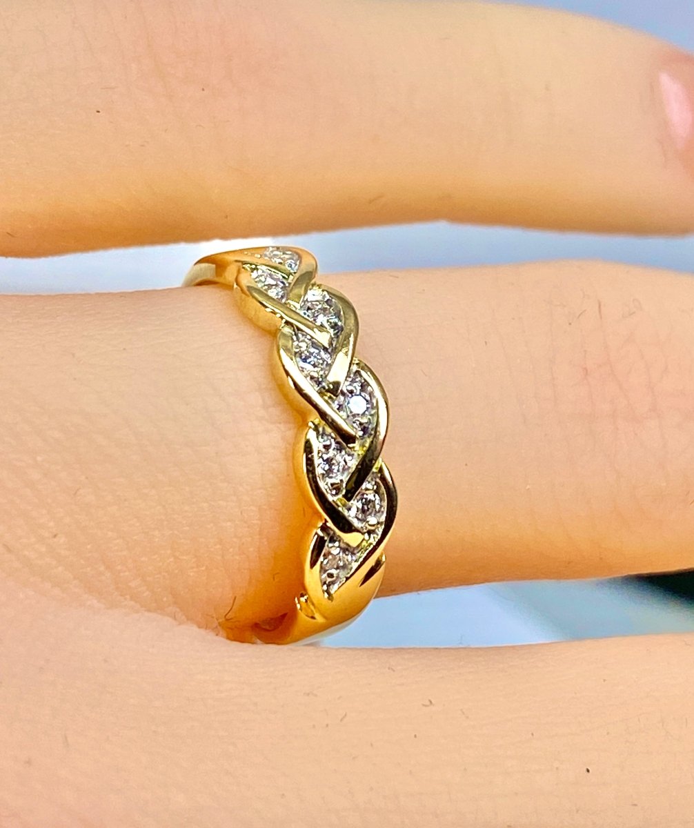 Bague en or jaune 18 carats et diamants - Castafiore