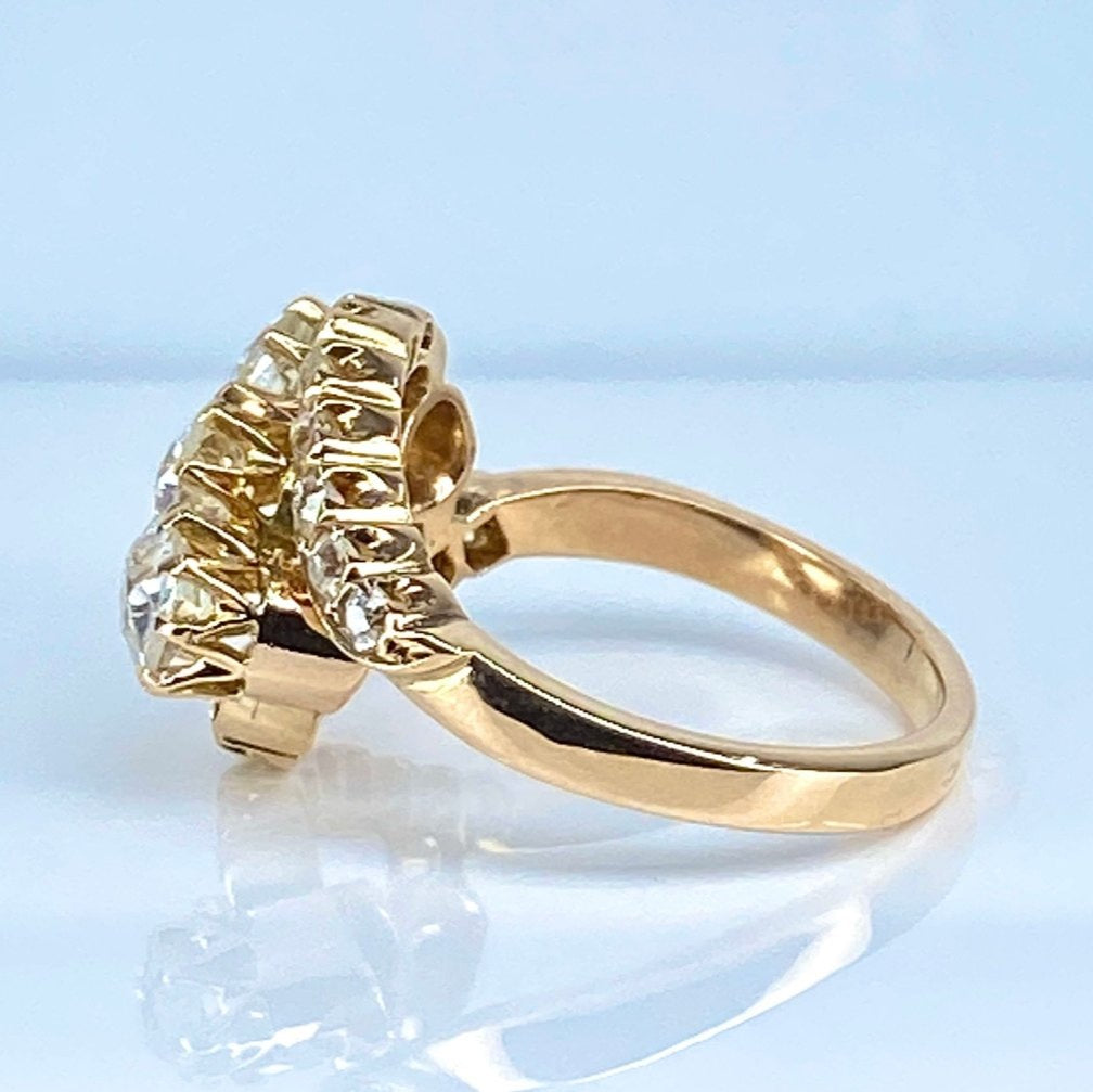Bague en or jaune 18 carats et diamants,vers 1900 - Castafiore