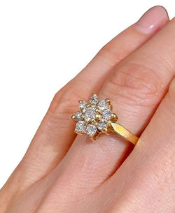 Bague, en or jaune 18k et diamants