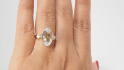 Bague en or jaune, aigue marine et diamants - Castafiore