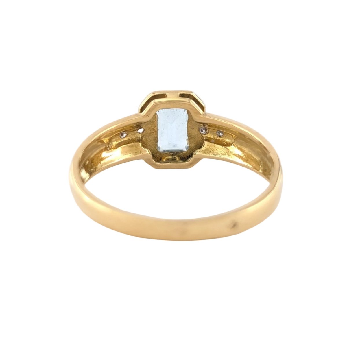 Bague en or jaune, aigue-marine et diamants - Castafiore