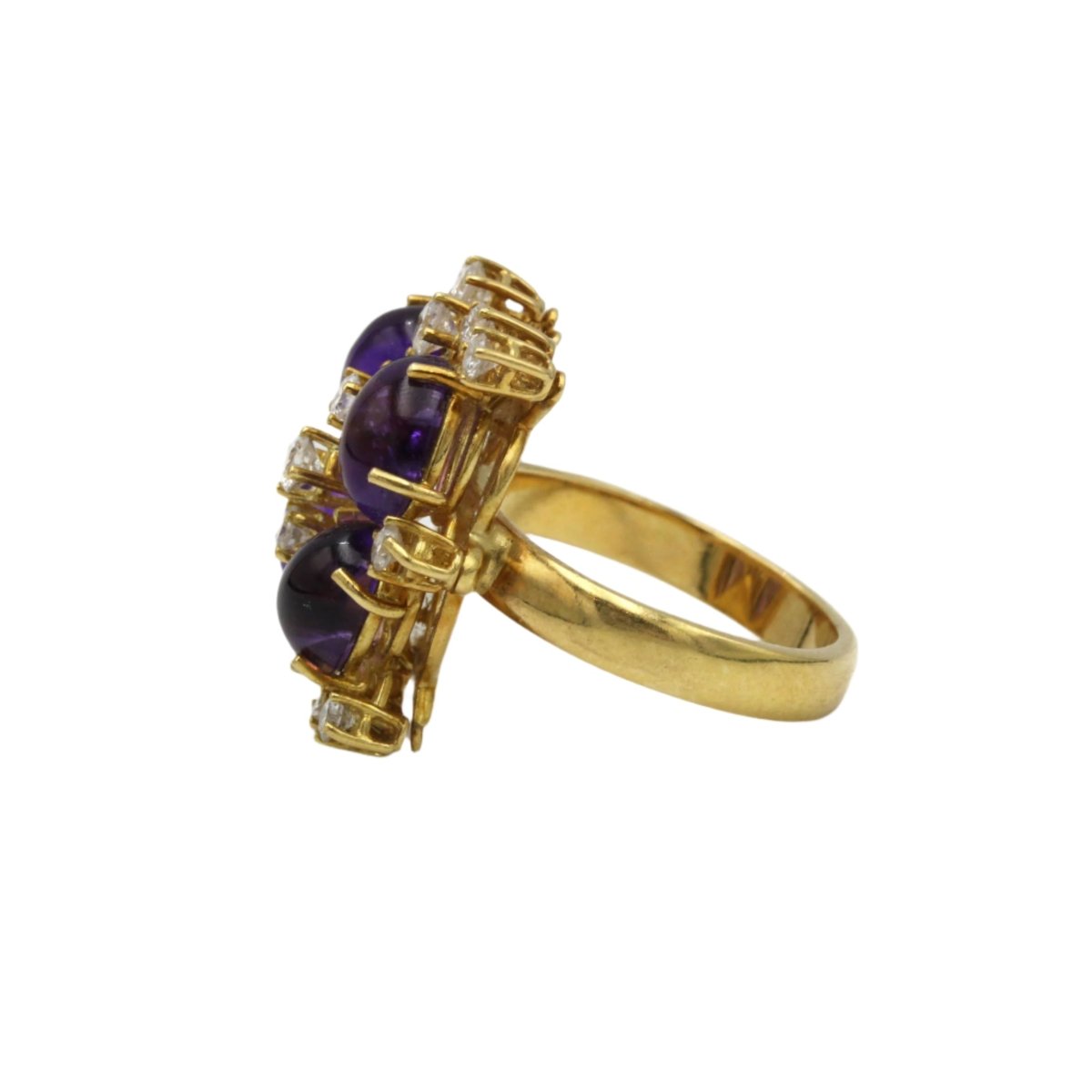 Bague en or jaune, améthystes et diamants - Castafiore