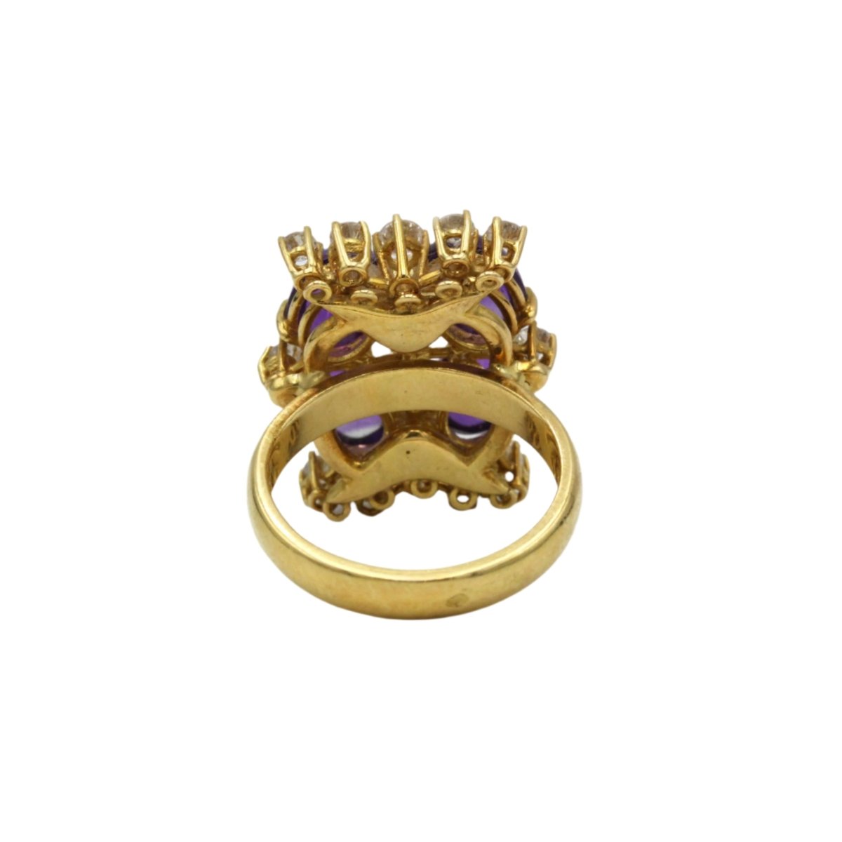 Bague en or jaune, améthystes et diamants - Castafiore