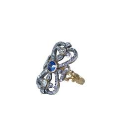 Bague en or jaune, argent et diamants - Castafiore