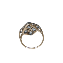 Bague en or jaune, argent, rubis et diamants - Castafiore