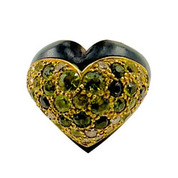 Bague en or jaune, bois d'amourette et diamants - Castafiore