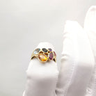 Bague en or jaune, citrine, aigue marine, péridot, grenat, améthyste et tourmaline - Castafiore