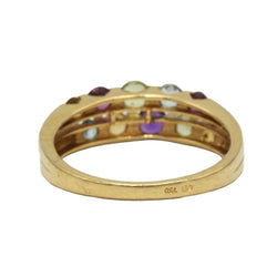 Bague en or jaune, citrines, améthystes, aigues-marines et péridots - Castafiore