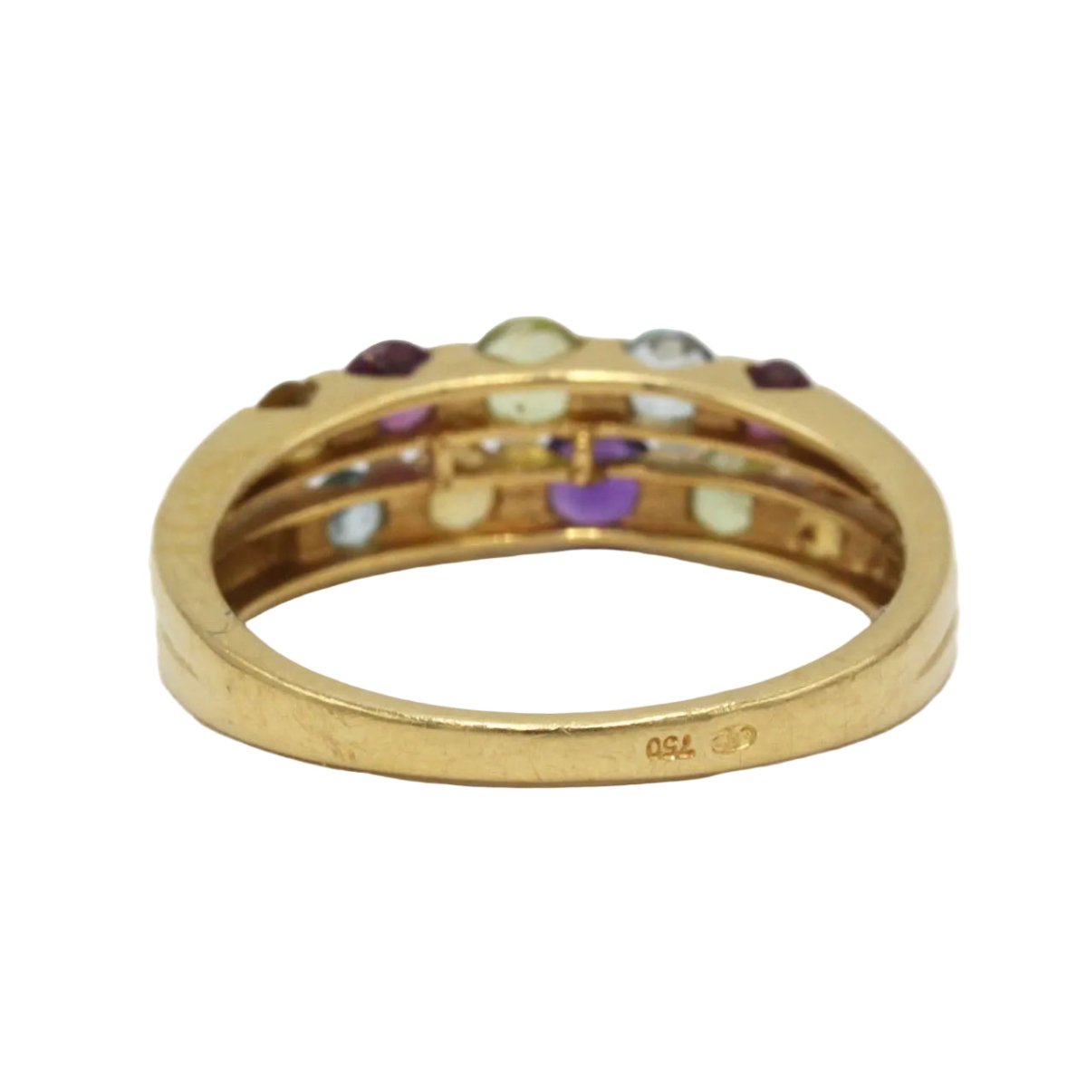 Bague en or jaune, citrines, améthystes, aigues-marines et péridots - Castafiore