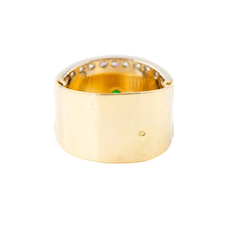 Bague en or jaune, diamants et cabochon d'émeraude - Castafiore