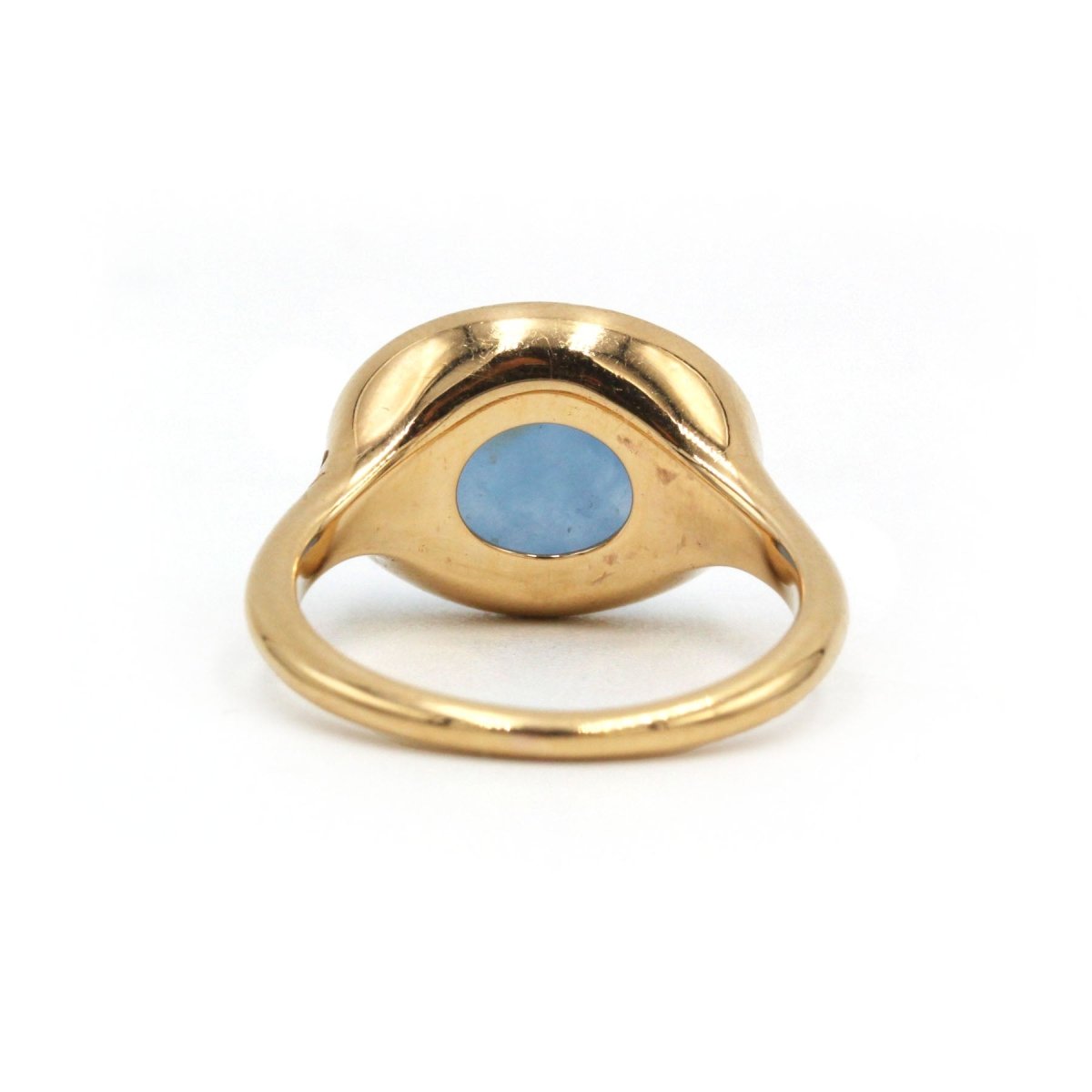 Bague en or jaune, diamants et calcédoine - Castafiore