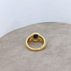 Bague en or jaune diamants et saphir - Castafiore